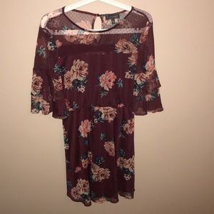 Floral maroon Luxology dress